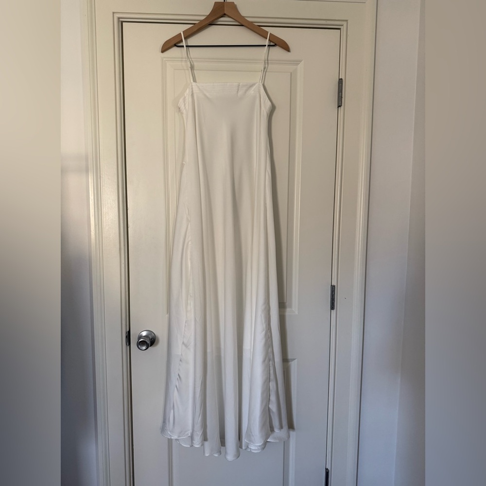 Satin White Bridal Maxi Dress